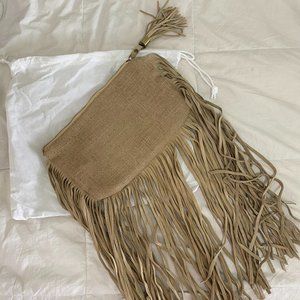 Free People Muche et Muchette Clutch Jute Fringe
